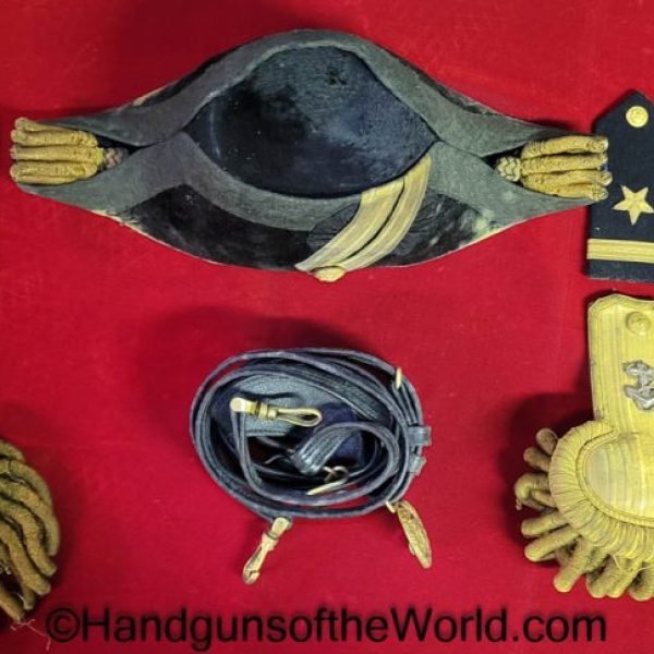 US, Navy, Cased, Officers, Dress Hat, Epaulettes, with Provenance, Henry Lobitz, Lobitz, Original, Collectible, Naval, Hat, with Case, Americana, USA