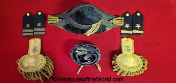 US, Navy, Cased, Officers, Dress Hat, Epaulettes, with Provenance, Henry Lobitz, Lobitz, Original, Collectible, Naval, Hat, with Case, Americana, USA