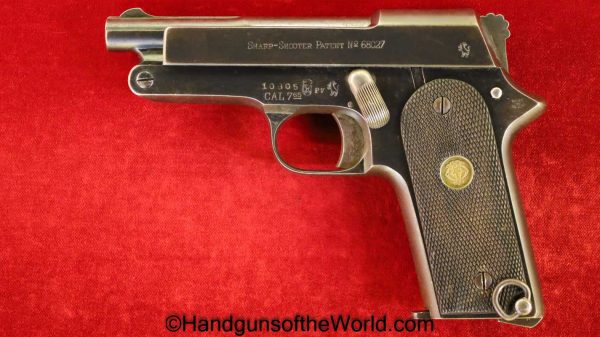 Hijos de Calixto Arrizabalaga, Sharp Shooter, 7.65mm, 7.65, 32, .32, acp, auto, Spain, Spanish, Handgun, Pistol, C&R, Collectible, Pocket, Hand gun