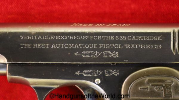 Gaspar Arizaga, Express, 6.35mm, 7 Shot, Spain, Spanish, Handgun, Pistol, C&R, Collectible, 6.35, 25, .25, acp, auto, 7-Shot, VP, Vest Pocket, Hand gun