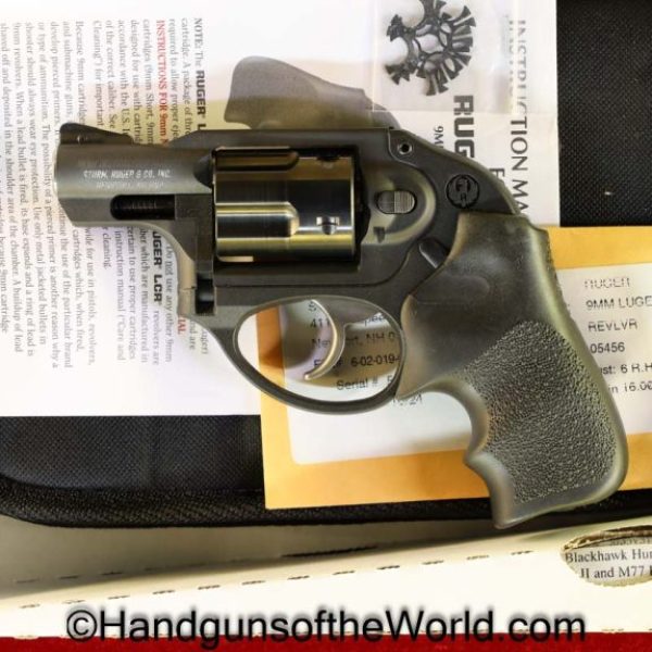 Ruger, LCR, 9mm, Like New in Box, LNIB, American, American, USA, Handgun, Revolver, Modern, Boxed, with Box, Hand gun, with Clips