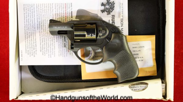 Ruger, LCR, 9mm, Like New in Box, LNIB, American, American, USA, Handgun, Revolver, Modern, Boxed, with Box, Hand gun, with Clips