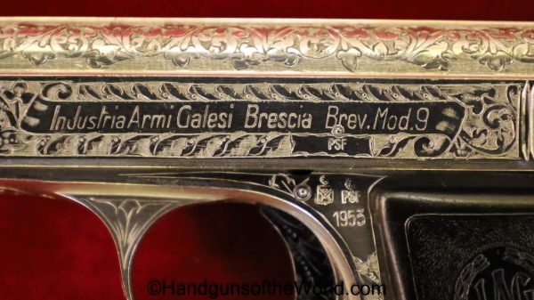 Galesi, Model 9, 7.65mm, Factory Engraved, Engraved, Handgun, Pistol, C&R, Collectible, Italy, Italian, 1953, Pocket, 7.65, 32, .32, acp, auto, Hand gun