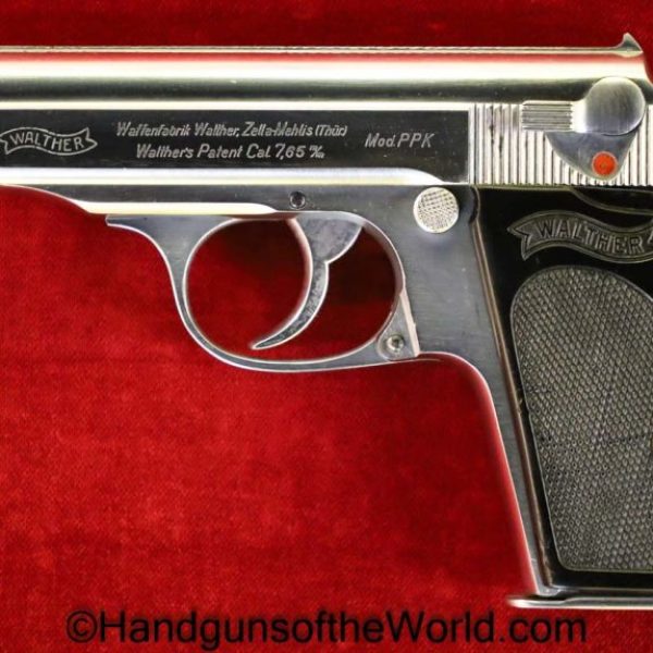 Walther, PPk, 7.65mm, Factory Chrome, Steel Frame, Chrome, German, Germany, Handgun, Pistol, C&R, Collectible, 7.65, 32, .32, acp, auto, Steel, Factory