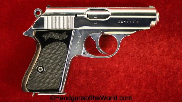 Walther, PPk, 7.65mm, Factory Chrome, Steel Frame, Chrome, German, Germany, Handgun, Pistol, C&R, Collectible, 7.65, 32, .32, acp, auto, Steel, Factory