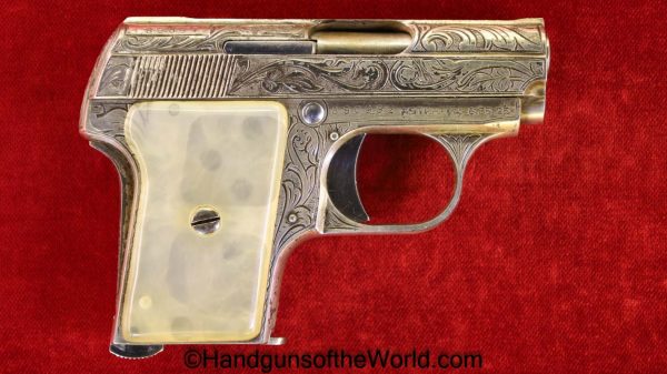 Astra, 200, Firecat, 6.35mm, Factory Engraved, Silver Finish, Spain, Spanish, Handgun, Pistol, C&R, Collectible, Engraved, VP, Vest Pocket, Silver, Finish