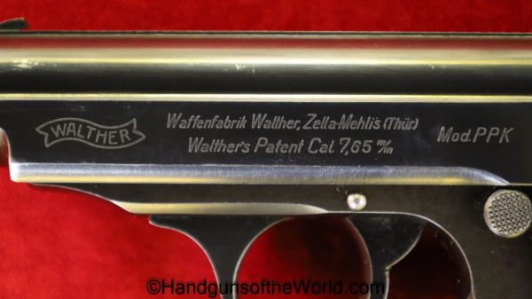 Walther, PPk, 7.65mm, WWII, Era, WW2, 1939, German, Germany, Handgun, Pistol, C&R, Collectible, Pocket, 7.65, 32, .32, acp, auto, Commercial, Vintage