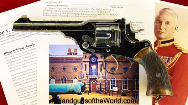 Webley, WG, Army Model, .450/.455, Inscribed, with Provenance, Handgun, Revolver, C&R, Collectible, 455, .455, English, British, UK, Army, Model, WG Army