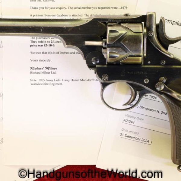 Webley, 1903, Fosbery, .455, with Provenance, Handgun, Revolver, C&R, Collectible, British, English, UK, 455, Hand gun, Model, Semi-Auto, Automatic, Semi