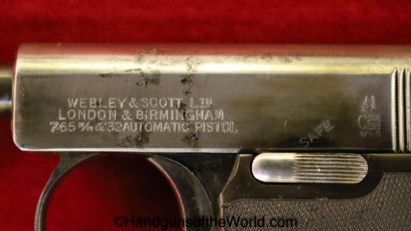 Webley, 1908, 7.65mm, Inscribed, with Provenance, Model, 7.65, 32, .32, acp, auto, Handgun, Pistol, C&R, Collectible, British, English, UK, WWI, WW1