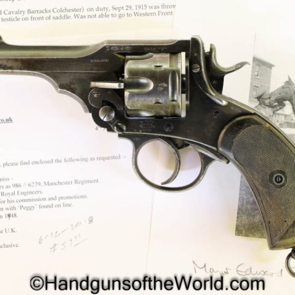 Webley, Mark V, .45acp, Service Revolver, Inscribed, with Provenance, Mark 5, Handgun, Revolver, C&R, Collectible, British, English, UK, Mk5, MkV, 45, .45