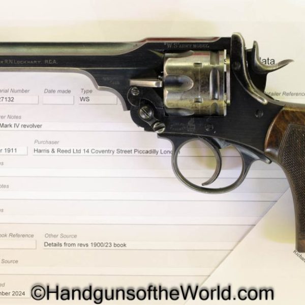 Webley, WS Army Model, .450, .455, Inscribed, with Provenance, WS, Army, Model, Handgun, Revolver, C&R, Collectible, 455, 450, British, English, UK