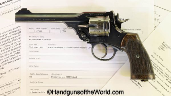 Webley, WS Army Model, .450, .455, Inscribed, with Provenance, WS, Army, Model, Handgun, Revolver, C&R, Collectible, 455, 450, British, English, UK