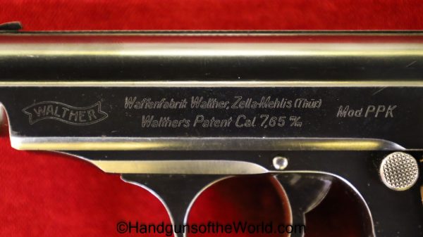 Walther, PPk, 7.65mm, Pre-War, Commercial, Pre War, 1935, German, Germany, Handgun, Pistol, C&R, Collectible, Pocket, 7.65, 32, .32, acp, auto