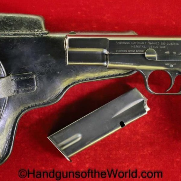 FN, Browning, High Power, 9mm, West German, Police, 2 Matching Magazines, Rig, 2 Matching Mags, Handgun, Pistol, C&R, Collectible, German, West Germany