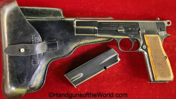FN, Browning, High Power, 9mm, West German, Police, 2 Matching Magazines, Rig, 2 Matching Mags, Handgun, Pistol, C&R, Collectible, German, West Germany