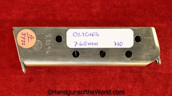 Ortgies, Pocket, 7.65mm, Magazine, Clip, Mag, Original, Collectible, German, Germany, Handgun, Pistol, Hand gun, 32, .32, acp, auto, 7.65, HO, Early