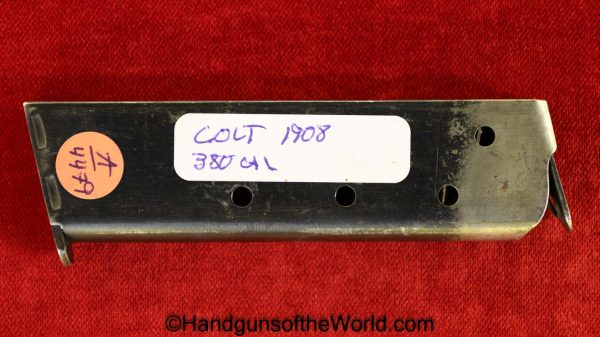 Colt, 1908, .380, Magazine, Clip, Mag, Original, Collectible, Handgun, Pistol, USA, American, America, Pocket, Hammerless, Pocket Hammerless, 380, acp, auto