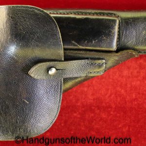 FN, Browning, High Power, Holster, German, WWII, Dated, 1942, black, leather, pebble grain, breakaway, WW2, Germany, jkh, 1942, 42, Original, Collectible