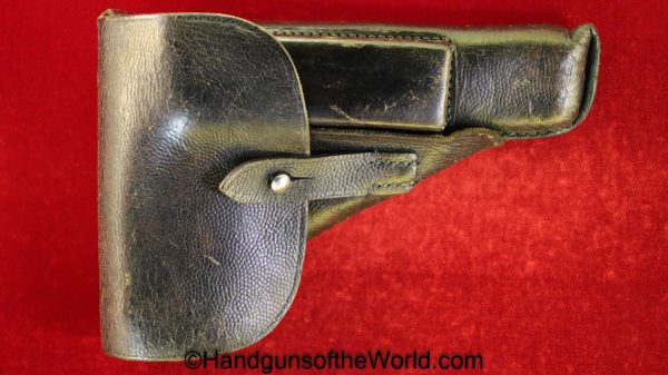 FN, Browning, High Power, Holster, German, WWII, Dated, 1942, black, leather, pebble grain, breakaway, WW2, Germany, jkh, 1942, 42, Original, Collectible