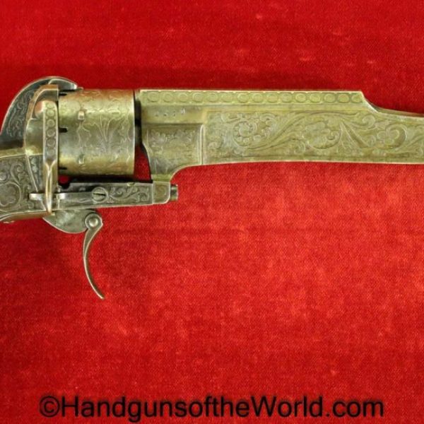 Dumonthier, Pinfire, Knife, Revolver, 7.5mm, Nicely Engraved, Engraved, Handgun, Antique, Non-FFL, Non FFL, Collectible, 7.5, Bayonet, Belgian, Belgium