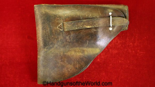 Femaru, 37M, Holster, Brown, Leather, Original, Collectible, Handgun, Pistol, Hand gun, M37, Hungary, Hungarian, Vintage, WWII, WW2, Real, Old