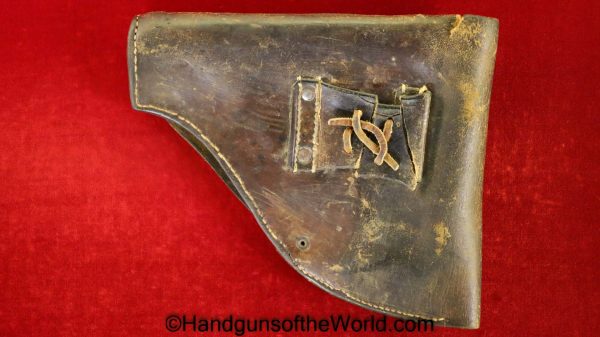 Femaru, 37M, Holster, Brown, Leather, Original, Collectible, Handgun, Pistol, Hand gun, M37, Hungary, Hungarian, Vintage, WWII, WW2, Real, Old