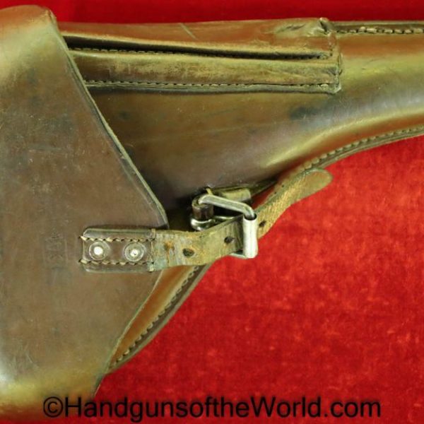 Lahti, L-35, Holster, Brown, Leather, Finnish, Military, SA, Finland, Handgun, Pistol, Original, Collectible, L35, L 35, L.35, WWII, WW2, Hand gun