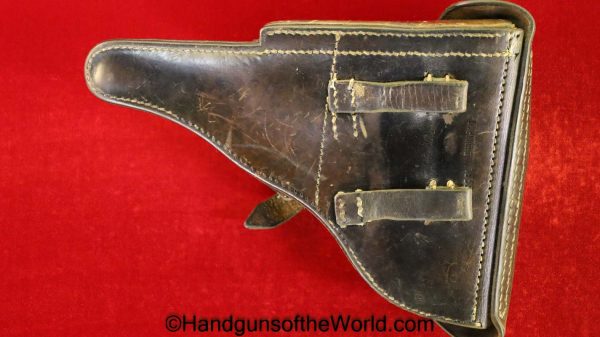 Luger, P.08, Holster, Dated, 1938, German, WWII, WW2, Germany, Original, Collectible, WLH Brand Heidelberg, Black, Leather, Handgun, Pistol, P-08, P 08, P08