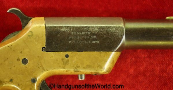 Marlin, Victor, .38, Single Shot, Derringer, Handgun, Antique, Non-FFL, Non FFL, 38, .38RF, 38RF, RF, American, Americana, USA, America, Hand gun