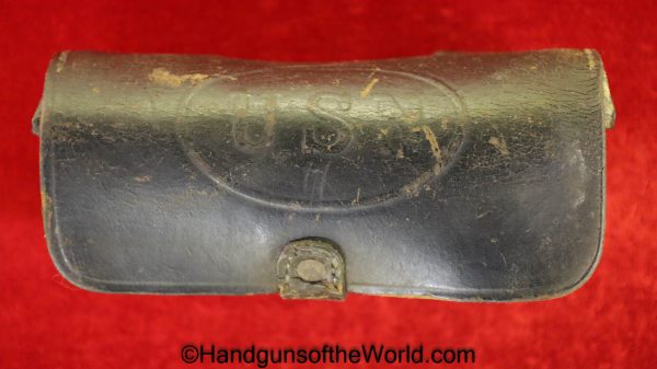 US, 1889, Pattern, Navy, Cartridge Box, black, leather, USN, Naval, Original, Collectible, Revolver, Handgun, Cartridge, Box, Pouch, M1889, Hand gun