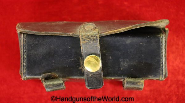 US, 1889, Pattern, Navy, Cartridge Box, black, leather, USN, Naval, Original, Collectible, Revolver, Handgun, Cartridge, Box, Pouch, M1889, Hand gun