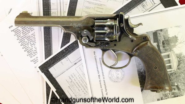 Webley, WG, .455, Inscribed, with Provenance, Handgun, Revolver, Antique, Non-FFL, Non FFL, Collectible, 455, British, English, UK, Early, Stringer