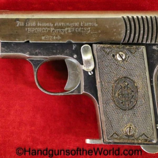 Echave Arizmendi, Bronco, 1918, 7.65mm, 7.65, 32, .32, acp, auto, Ruby, 6 Shot, 6-Shot, Handgun, Pistol, C&R, Collectible, Spain, Spanish, Pocket, Model