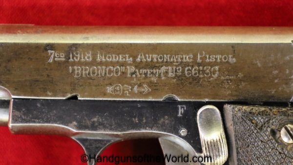 Echave Arizmendi, Bronco, 1918, 7.65mm, 7.65, 32, .32, acp, auto, Ruby, 6 Shot, 6-Shot, Handgun, Pistol, C&R, Collectible, Spain, Spanish, Pocket, Model