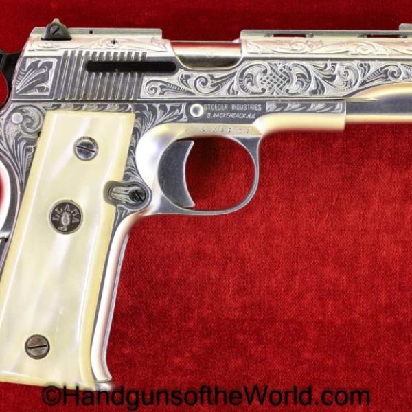 Llama, X-III, .380, Factory Engraved, Satin Nickel Finish, Engraved, Handgun, Pistol, C&R, Collectible, 380, XIII, 1911, Especial, acp, auto, Satin Nickel