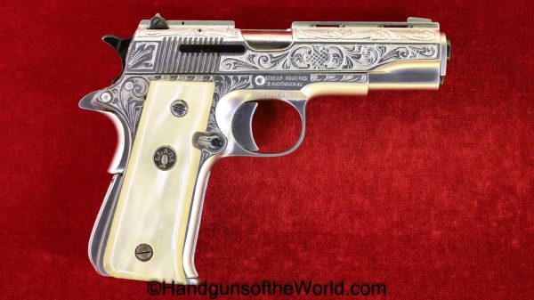 Llama, X-III, .380, Factory Engraved, Satin Nickel Finish, Engraved, Handgun, Pistol, C&R, Collectible, 380, XIII, 1911, Especial, acp, auto, Satin Nickel