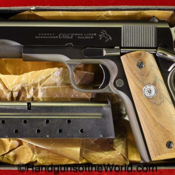 Colt, Combat Commander, 9mm, Steel Frame, Mint, in Box, 1971, Commander, Combat, Steel, Boxed, with Box, Handgun, Pistol, C&R, Collectible, 1911, Hand gun