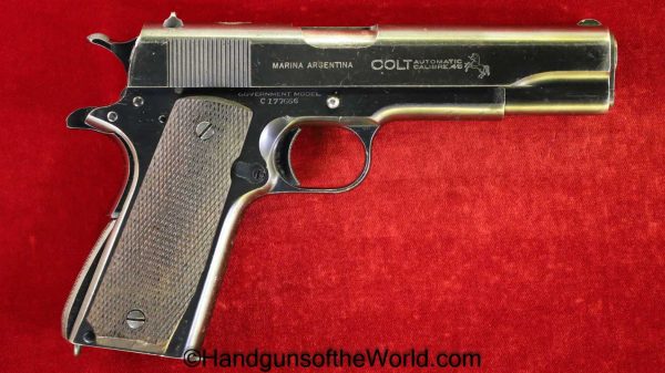 Colt, Government Model, .45acp, Argentine, Navy, Naval, Argentina, Marina, 1911, Handgun, Pistol, C&R, Collectible, 45, .45, acp, auto, Lettered, with Letter