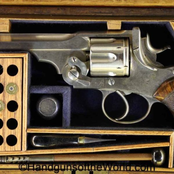 .455, Britain, British, C&R, Cased, england, english, general, Handgun, Nickel, Nickel Finish, Revolver, UK, United Kingdom, Webley, WG, with case