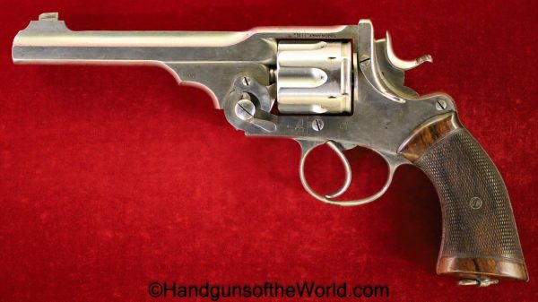.455, Britain, British, C&R, Cased, england, english, general, Handgun, Nickel, Nickel Finish, Revolver, UK, United Kingdom, Webley, WG, with case