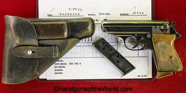Walther, PPK, 7.65mm, 4th, SS Contract, Full Rig, with SS Record Card, Provenance, Handgun, Pistol, C&R, Collectible, German, Germany, WWII, WW2, Pocket, SS
