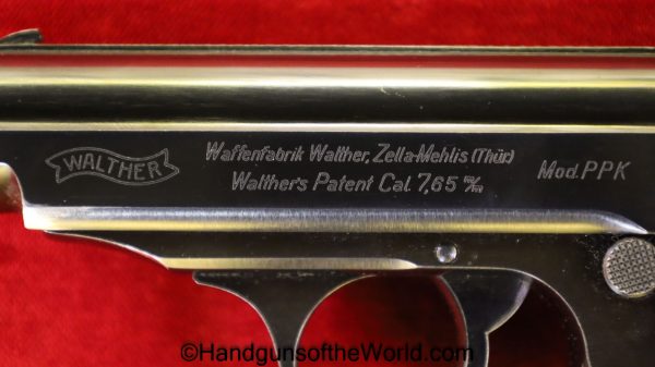 Walther, PPk, 7.65mm, 4th, SS Contract, 2 Matching Magazines, Theuermann Holster, Rig, Handgun, Pistol, C&R, Collectible, German, Germany, 2 Matching Mags