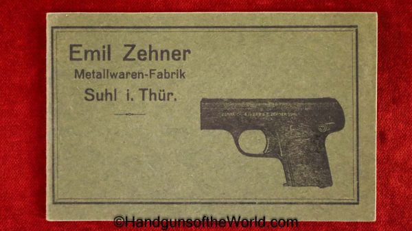 Zehner, Zehna, 6.35mm, with Box, Boxed, German, Germany, Handgun, Pistol, C&R, Collectible, VP, Vest Pocket, 6.35, 25, .25, acp, auto, Hand gun