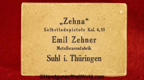 Zehner, Zehna, 6.35mm, with Box, Boxed, German, Germany, Handgun, Pistol, C&R, Collectible, VP, Vest Pocket, 6.35, 25, .25, acp, auto, Hand gun