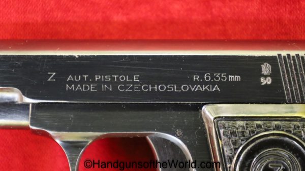 CZ, 6.35mm, Czech, Dated, 1950, Czechoslovakia, Handgun, Pistol, C&R, Collectible, VP, Vest Pocket, 6.35, 25, .25, acp, auto, Z, Hand gun