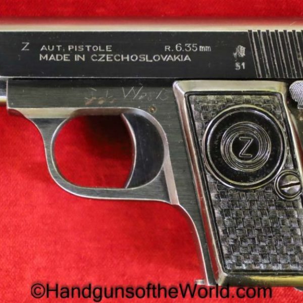 CZ, 6.35mm, Czech, Dated, 1951, Czechoslovakia, Handgun, Pistol, C&R, Collectible, VP, Vest Pocket, 6.35, 25, .25, acp, auto, Z, Hand gun