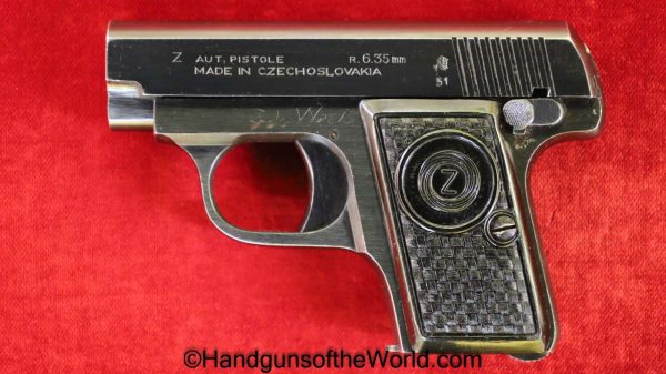 CZ, 6.35mm, Czech, Dated, 1951, Czechoslovakia, Handgun, Pistol, C&R, Collectible, VP, Vest Pocket, 6.35, 25, .25, acp, auto, Z, Hand gun