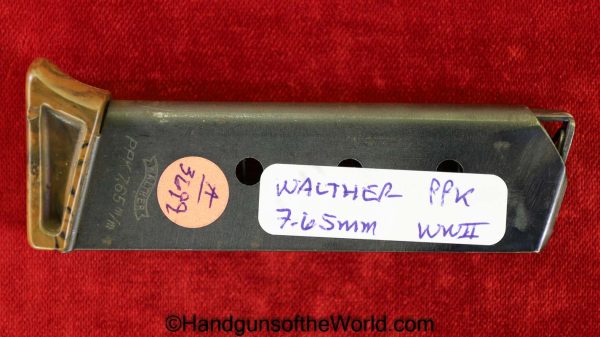 Walther, PPk, 7.65mm, Finger Extension, Magazine, Clip, brown, Bakelite, Mag, Original, Collectible, WWII, WW2, German, Germany, 7.65, 32, .32, acp, auto
