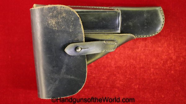 FN, Browning, High Power, Holster, German, WWII, Black, Leather, break away, Germany, WW2, HLV4, WaA668, 4, 1944, 44, hlv, WaA 668, Original, Collectible